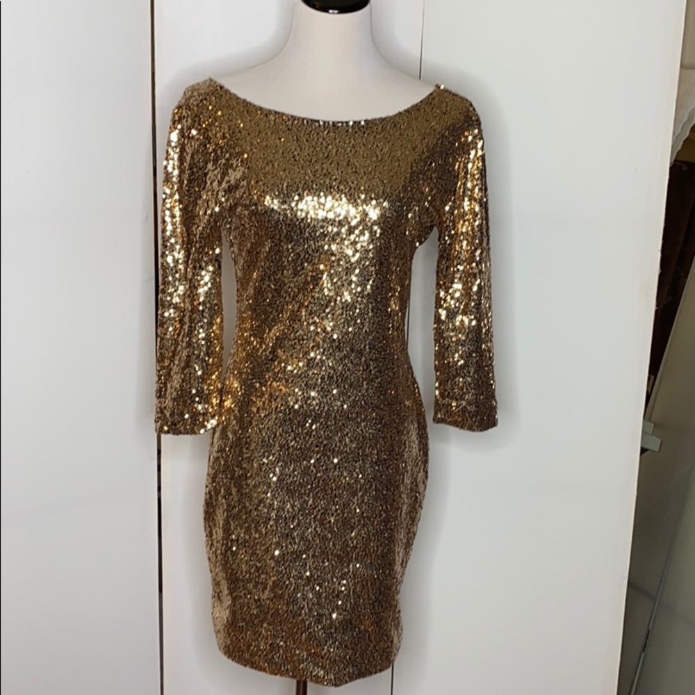 Gianni Bini Gold Sequin Dress